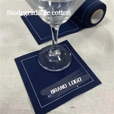 Napkin Makan Malam Kain Biru Laut